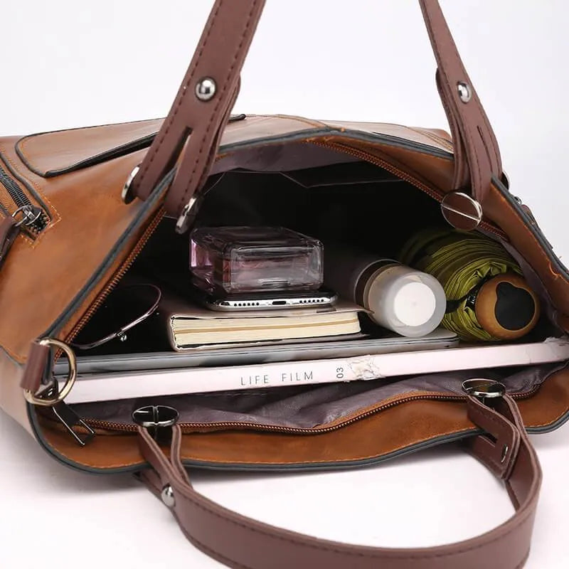 Elly - Vintage leather shoulder bag for ladies