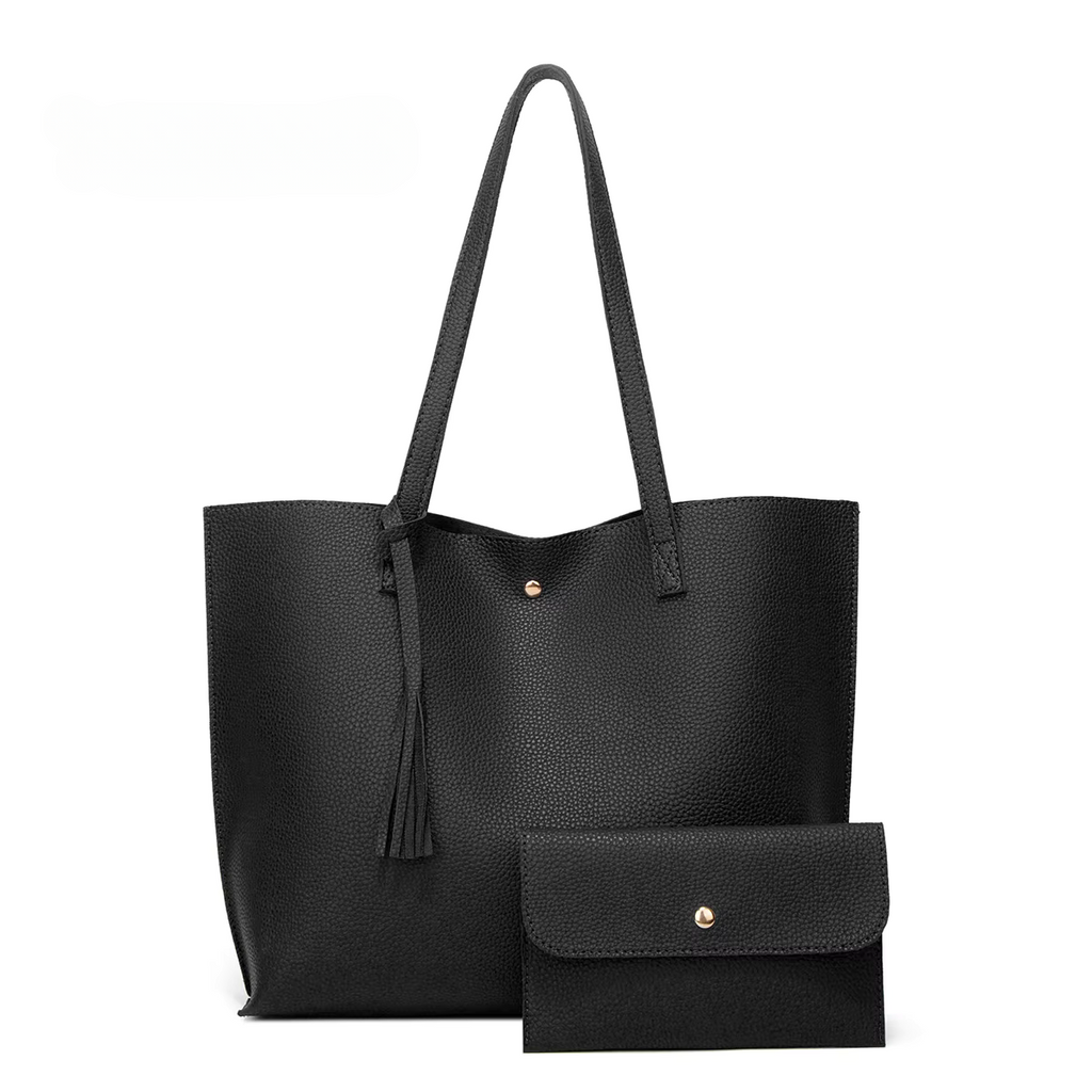Black handbag with matching wallet