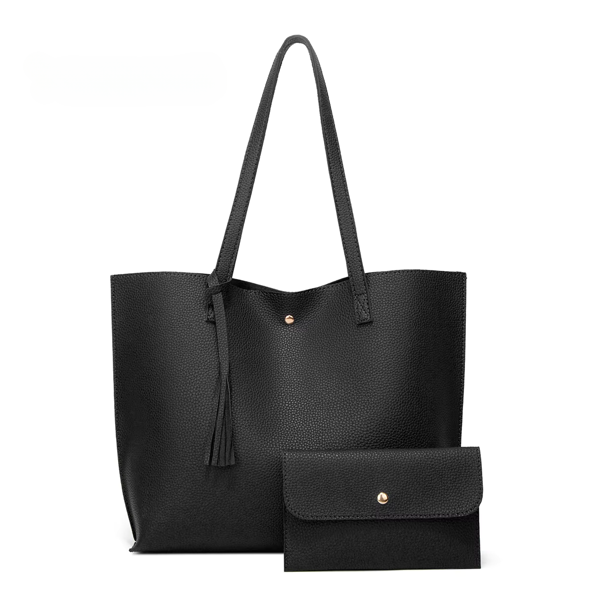 Black handbag with matching wallet
