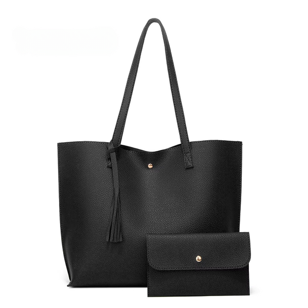 Black handbag with matching wallet