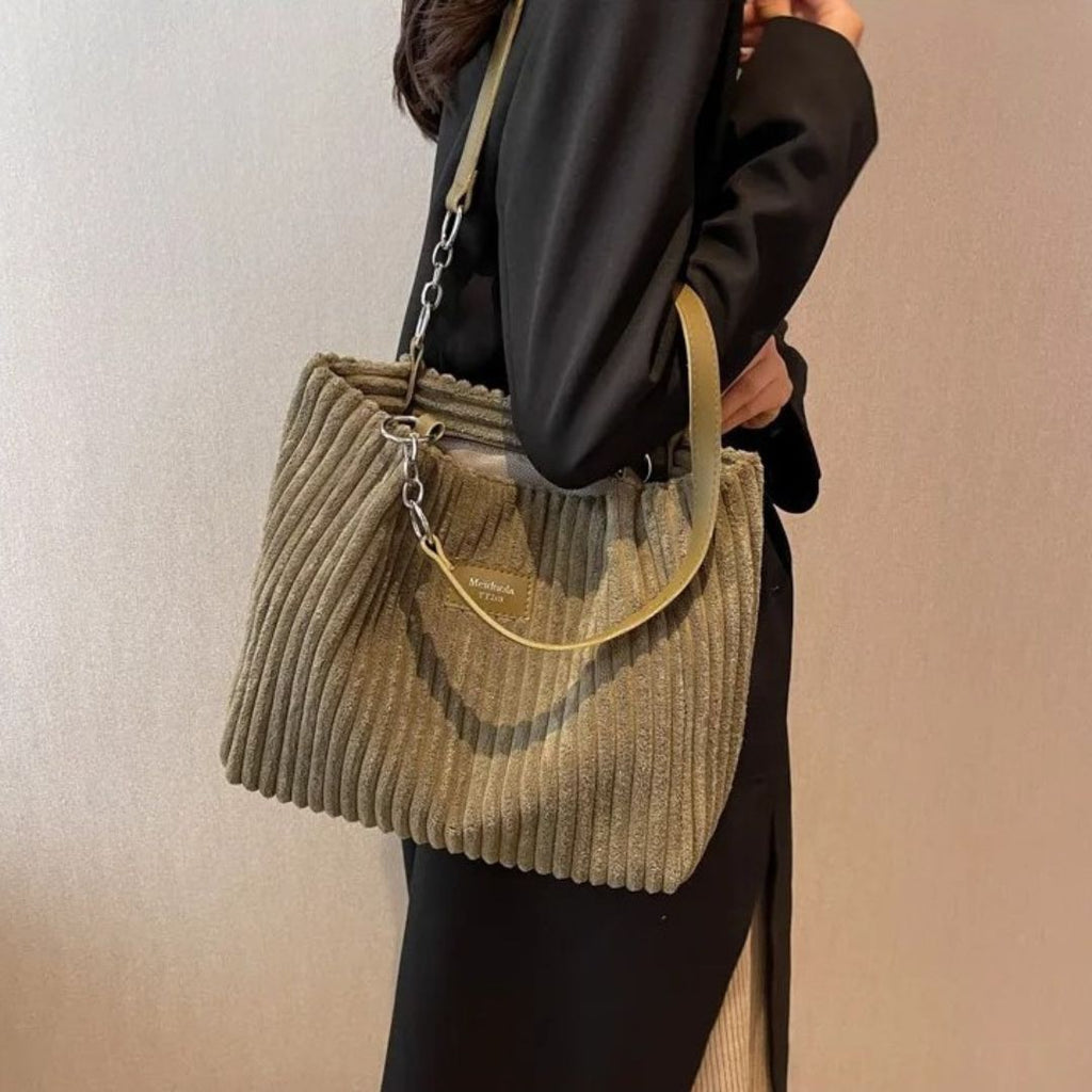 Corduroy shoulder bag - Leila