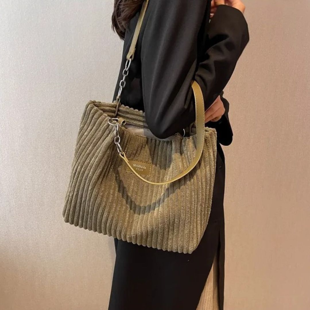 Corduroy shoulder bag - Leila
