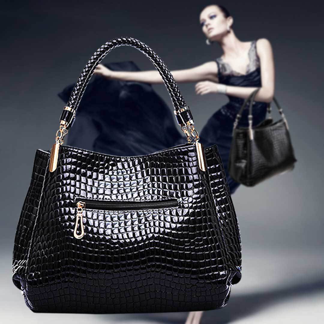 Xella | Elegant handbag with crocodile pattern