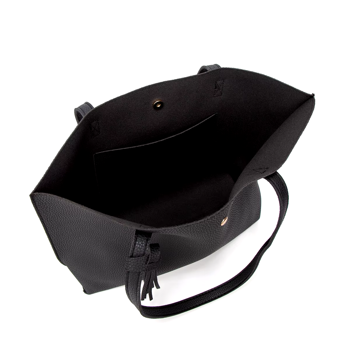 Black handbag with matching wallet