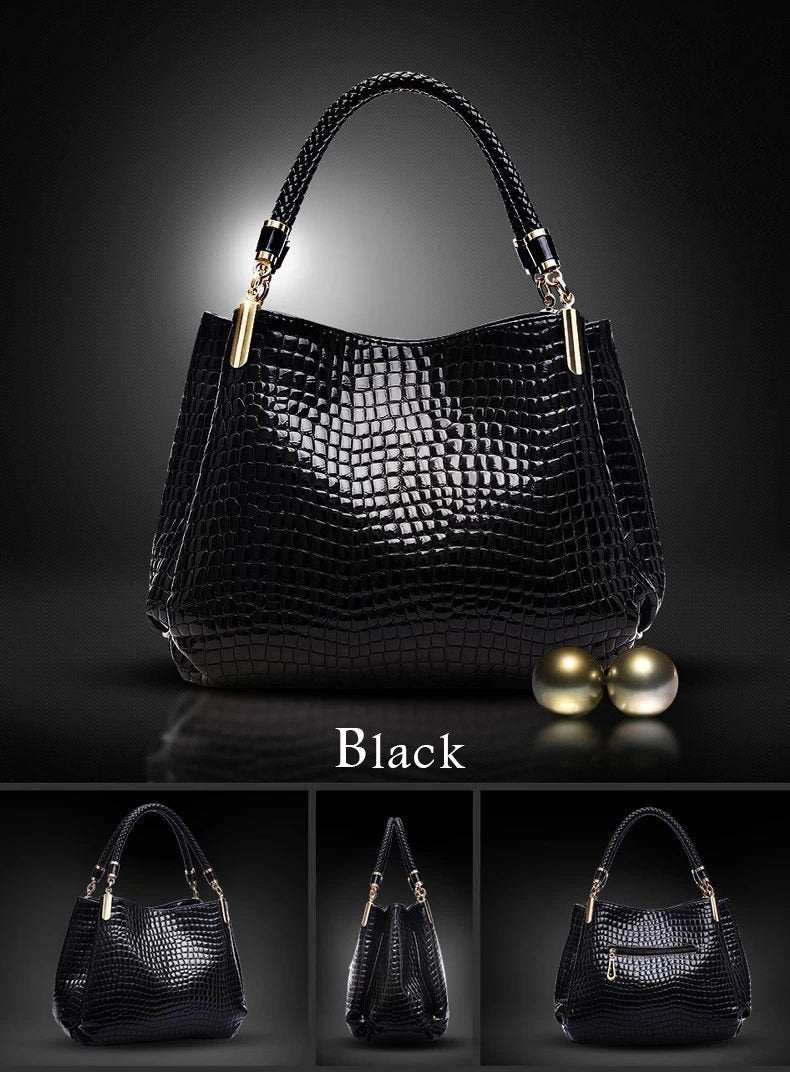 Xella | Elegant handbag with crocodile pattern