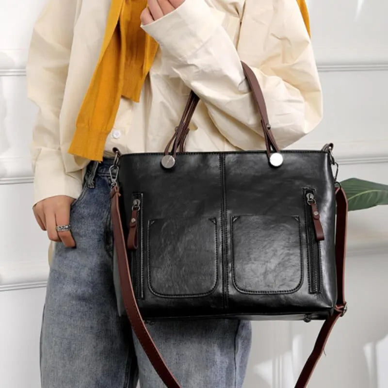 Elly - Vintage leather shoulder bag for ladies