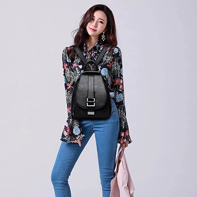 Women's leather backpack - Carolyn