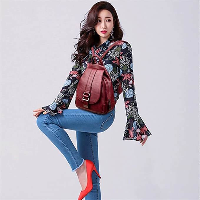 Women's leather backpack - Carolyn