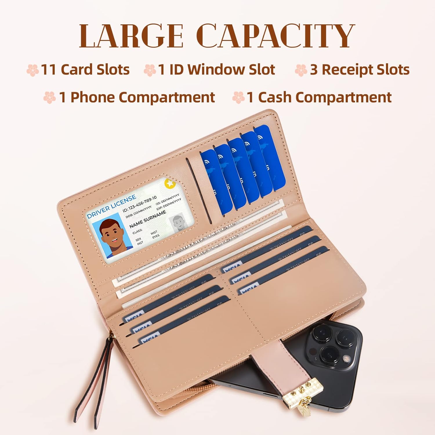 wallet with long leaves - Leanne