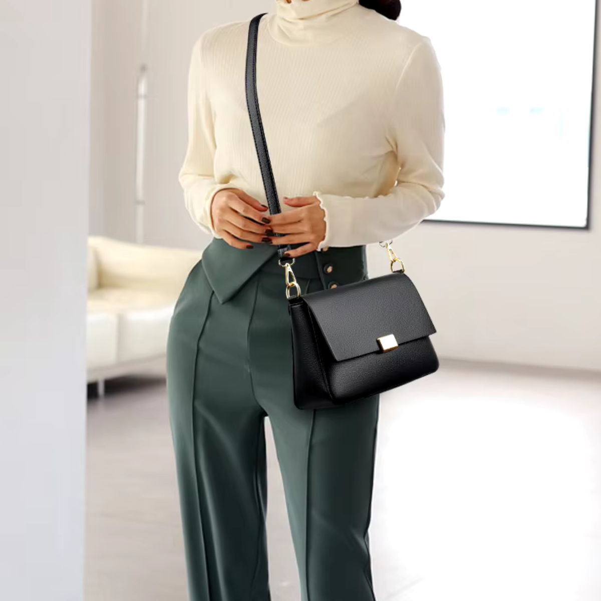 Elegant vegan leather handbag