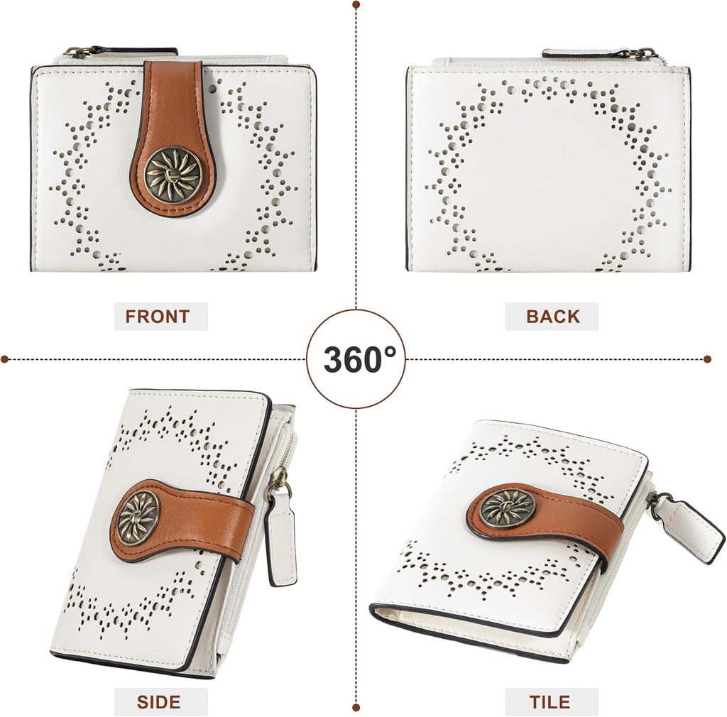Women's RFID wallet with zip pocket - Claire