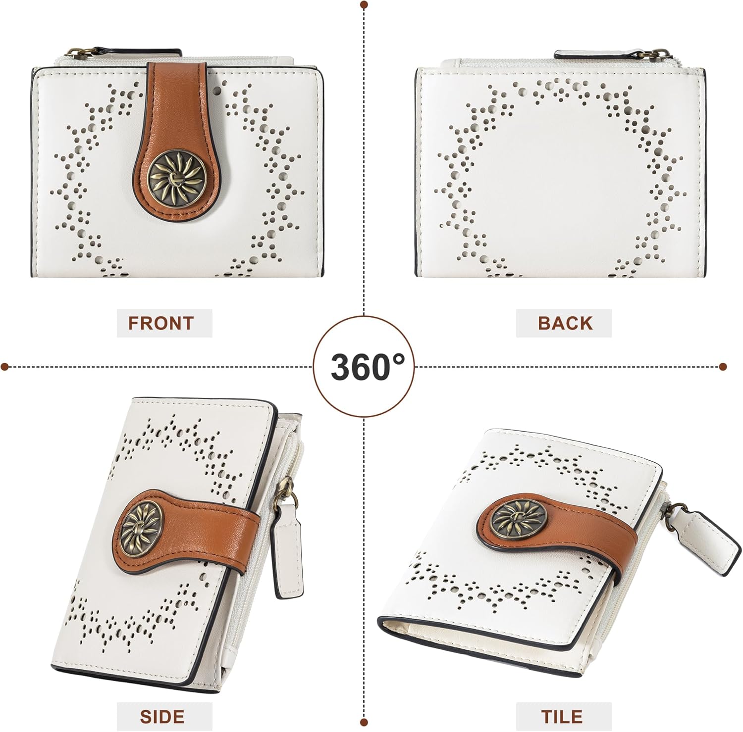 Women's RFID wallet with zip pocket - Claire