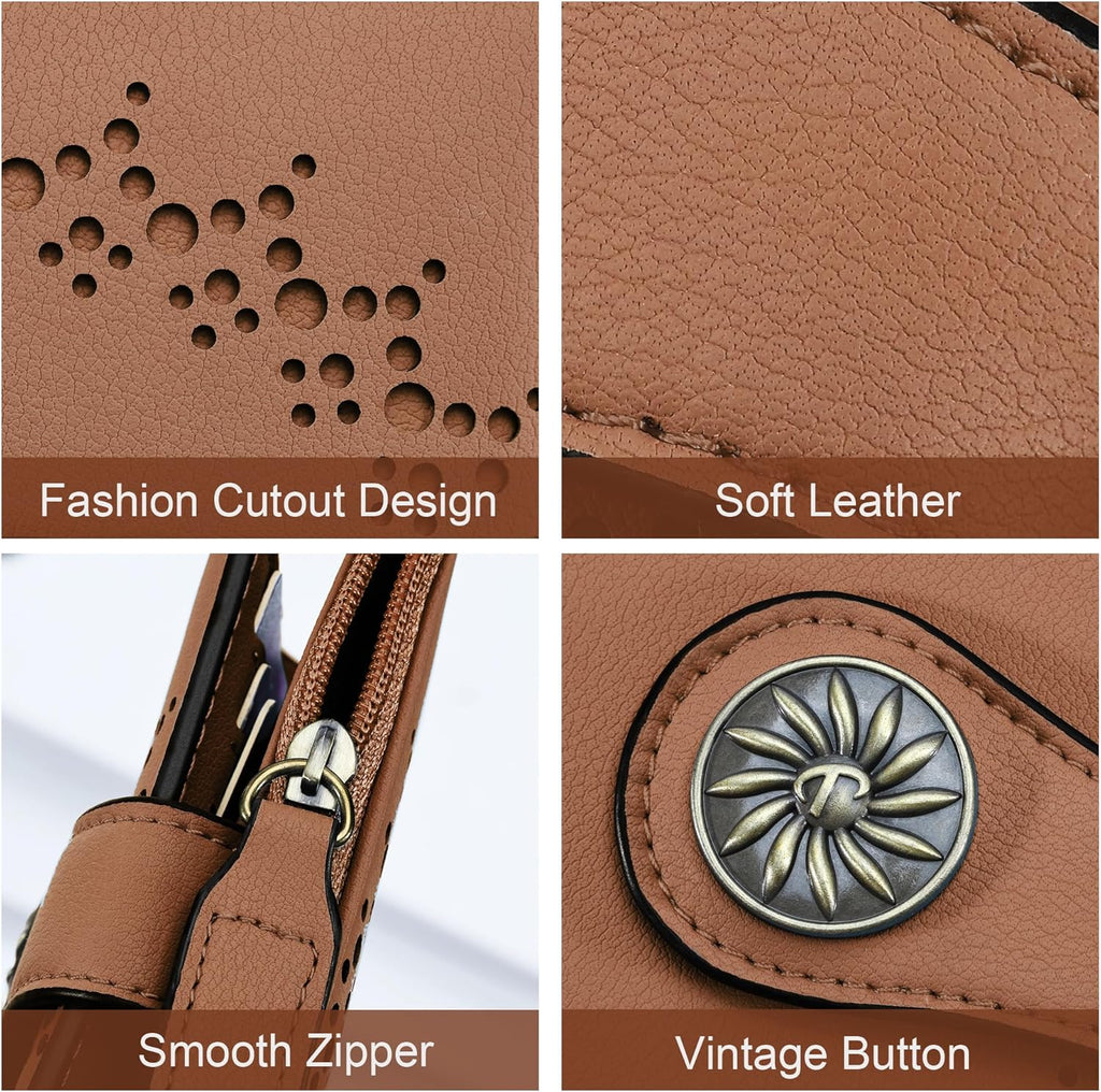 Women's RFID wallet with zip pocket - Claire