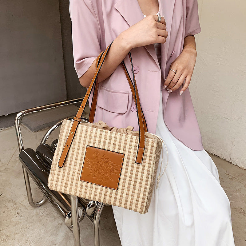 SoSun - Striped tote shoulder bag