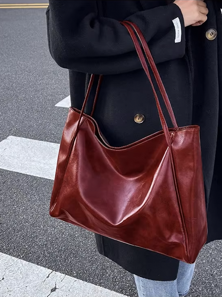Alissa Large Ladies Shoulder Bag | Handbag | Shopper Burgundy Red