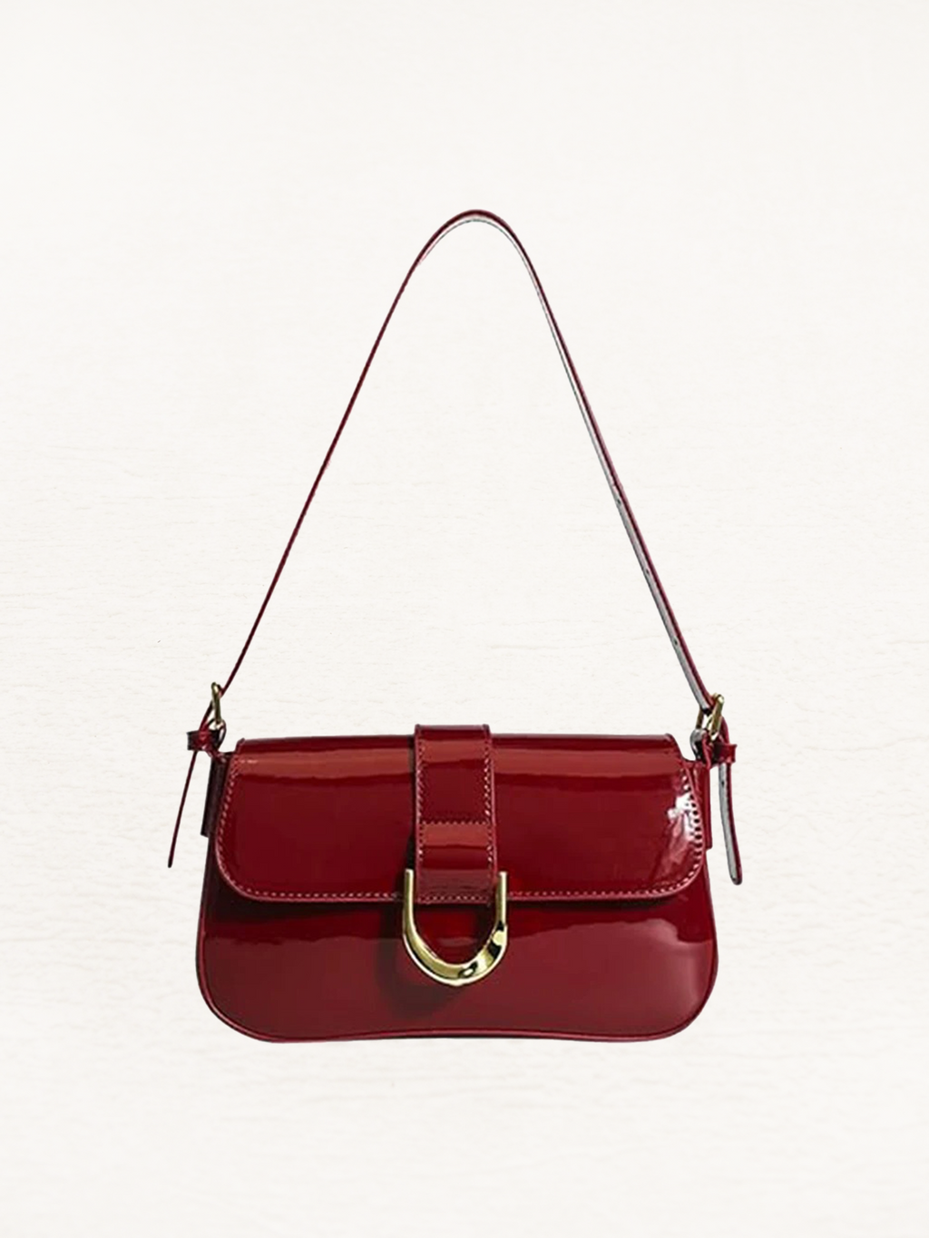 Beatrice Patent Shoulder Bag Ladies | Handbag | Design Crossbody Bag Burgundy Red