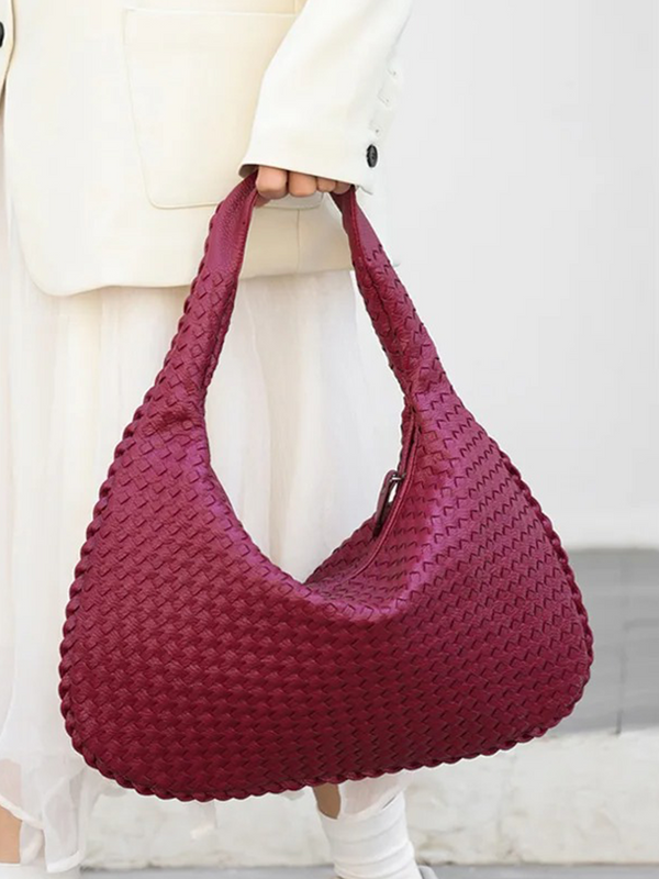 Brianna Braided Shoulder Bag Ladies | Handbag | Design Bag Burgundy Red