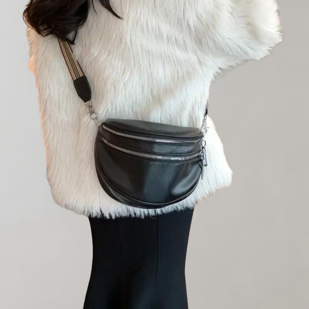Shoulder bag with double zipper - Aravella