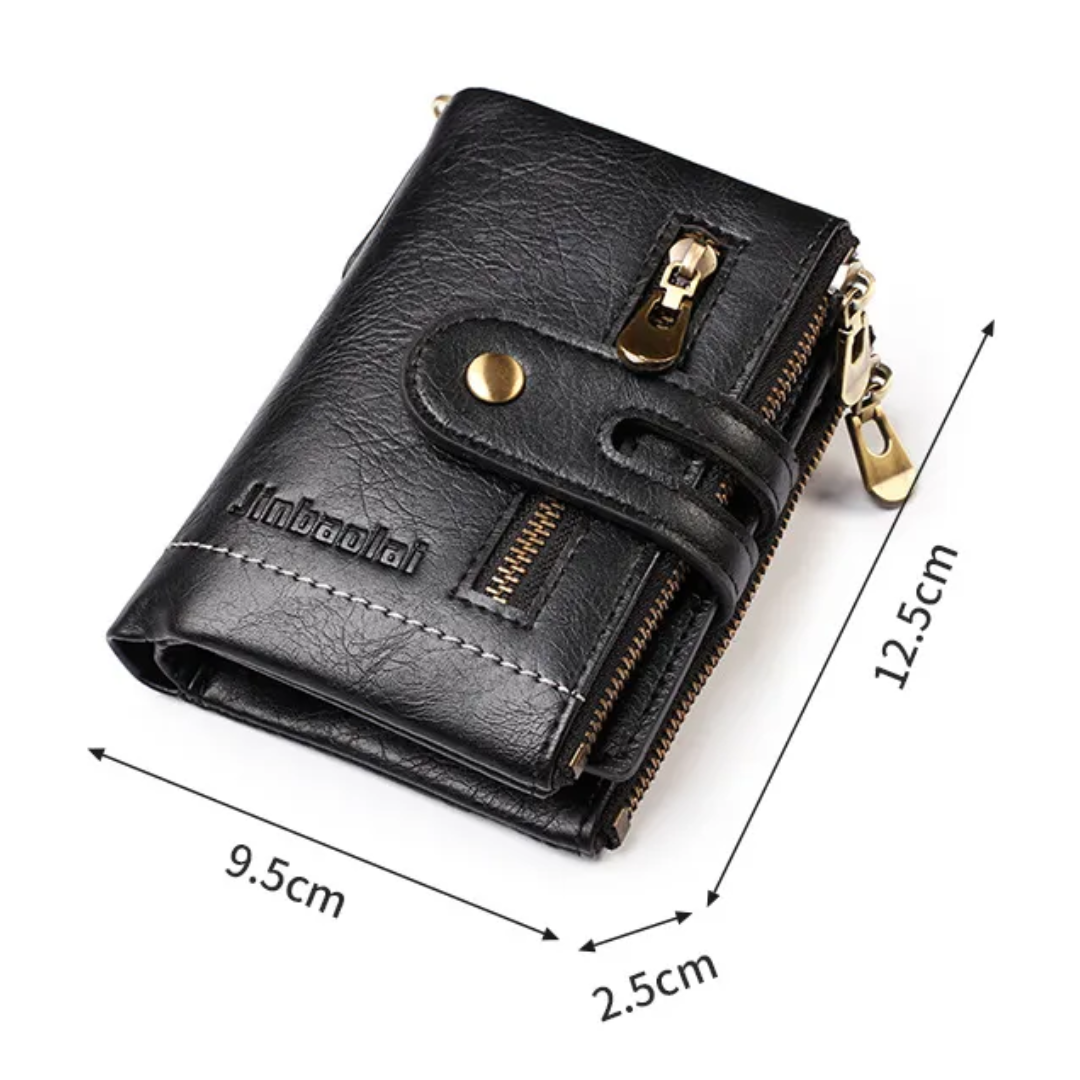 Retro leather wallet | With cool chain!