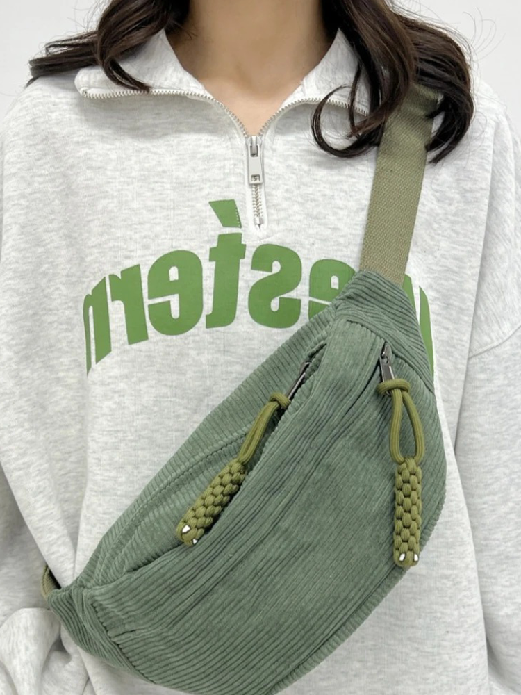 Colet Corduroy Hip bag | Hip bag | Shoulder bag Green