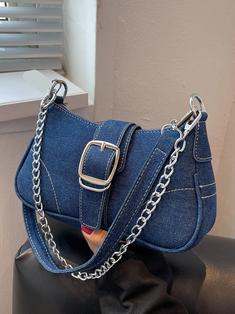 Colet Ladies Denim Shoulder Bag | Crossbody Bag | Handbag Dark Blue