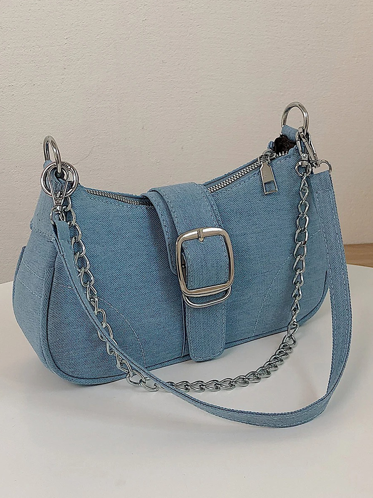 Colet Ladies Denim Shoulder Bag | Crossbody Bag | Handbag Light Blue