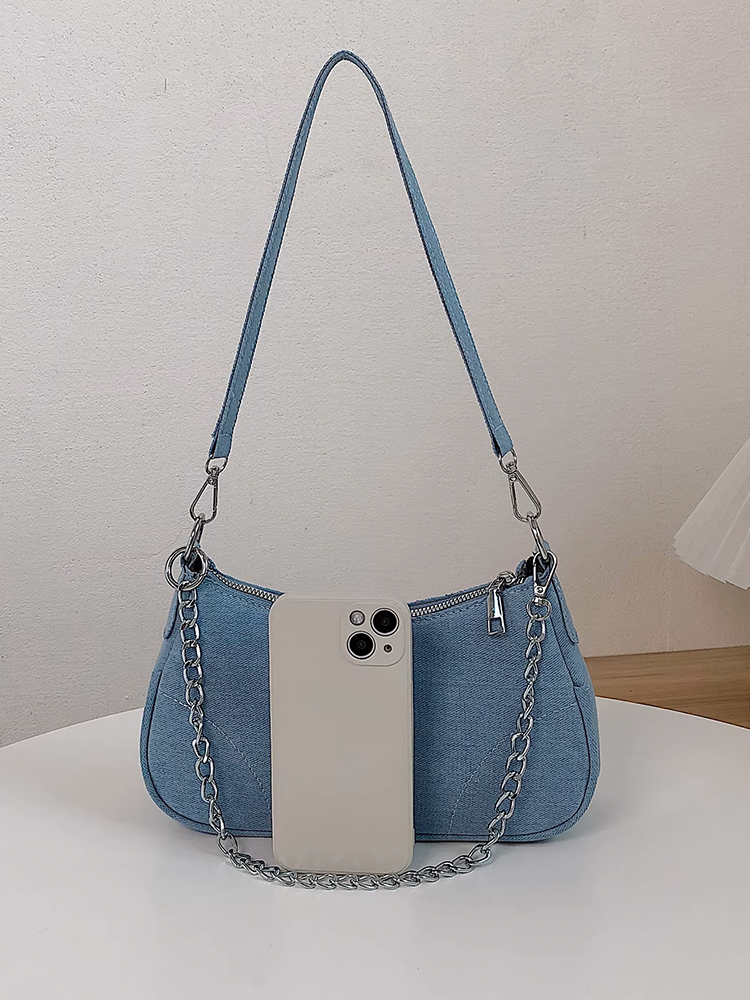 Colet Ladies Denim Shoulder Bag | Crossbody Bag | Handbag Light Blue