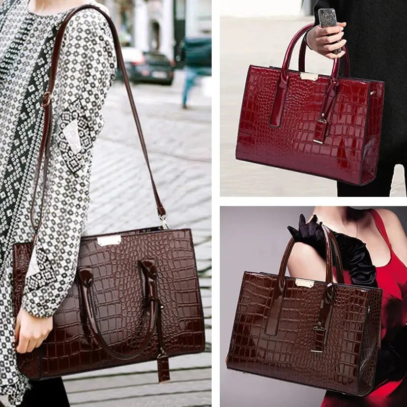 Crocodile print handbag - Emersyn