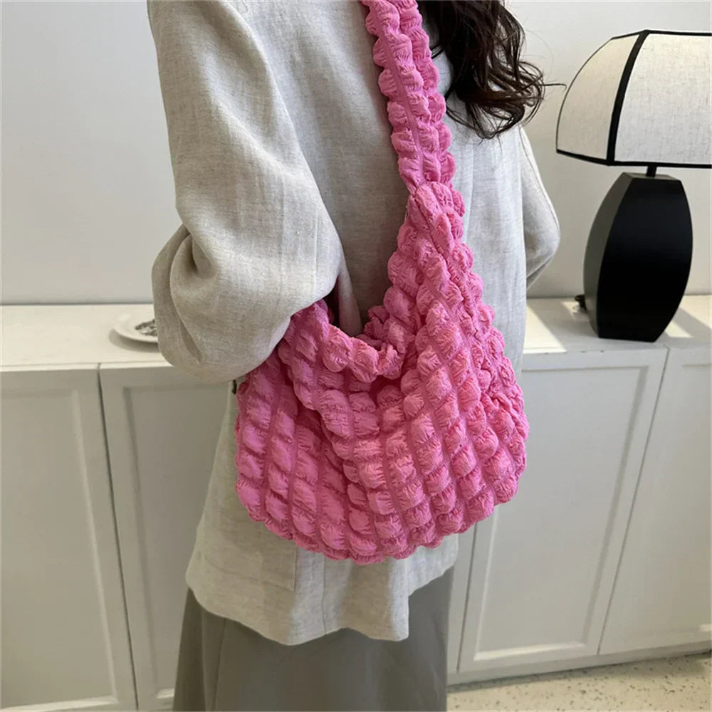 Eloisa pleated and embroidered shoulder bag