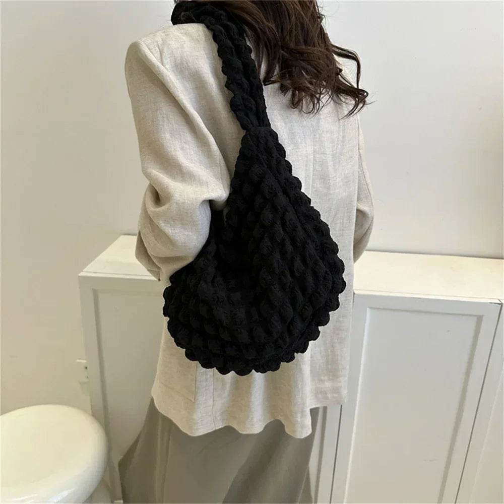 Eloisa pleated and embroidered shoulder bag
