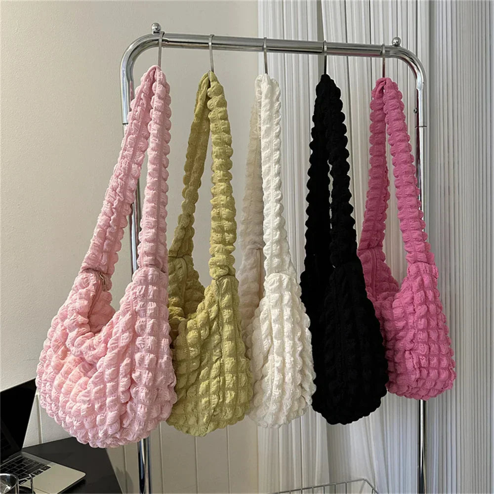 Eloisa pleated and embroidered shoulder bag