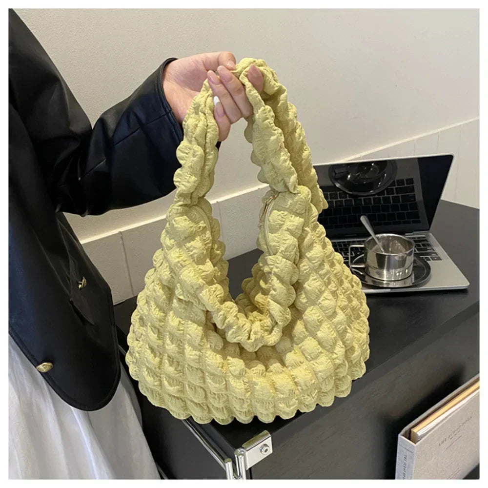 Eloisa pleated and embroidered shoulder bag