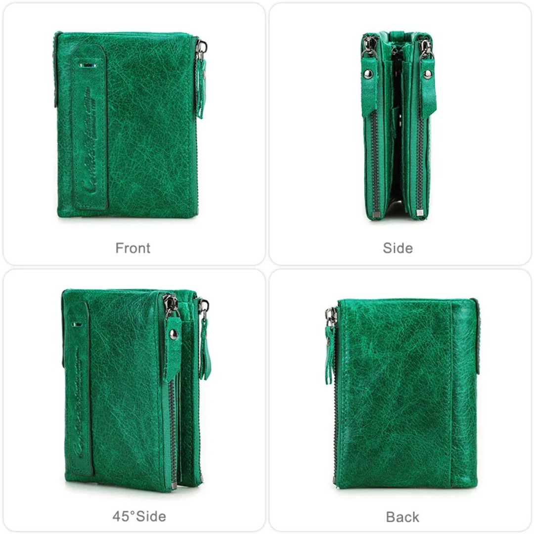 Compact wallet with double zipper closure | Practical and elegant
