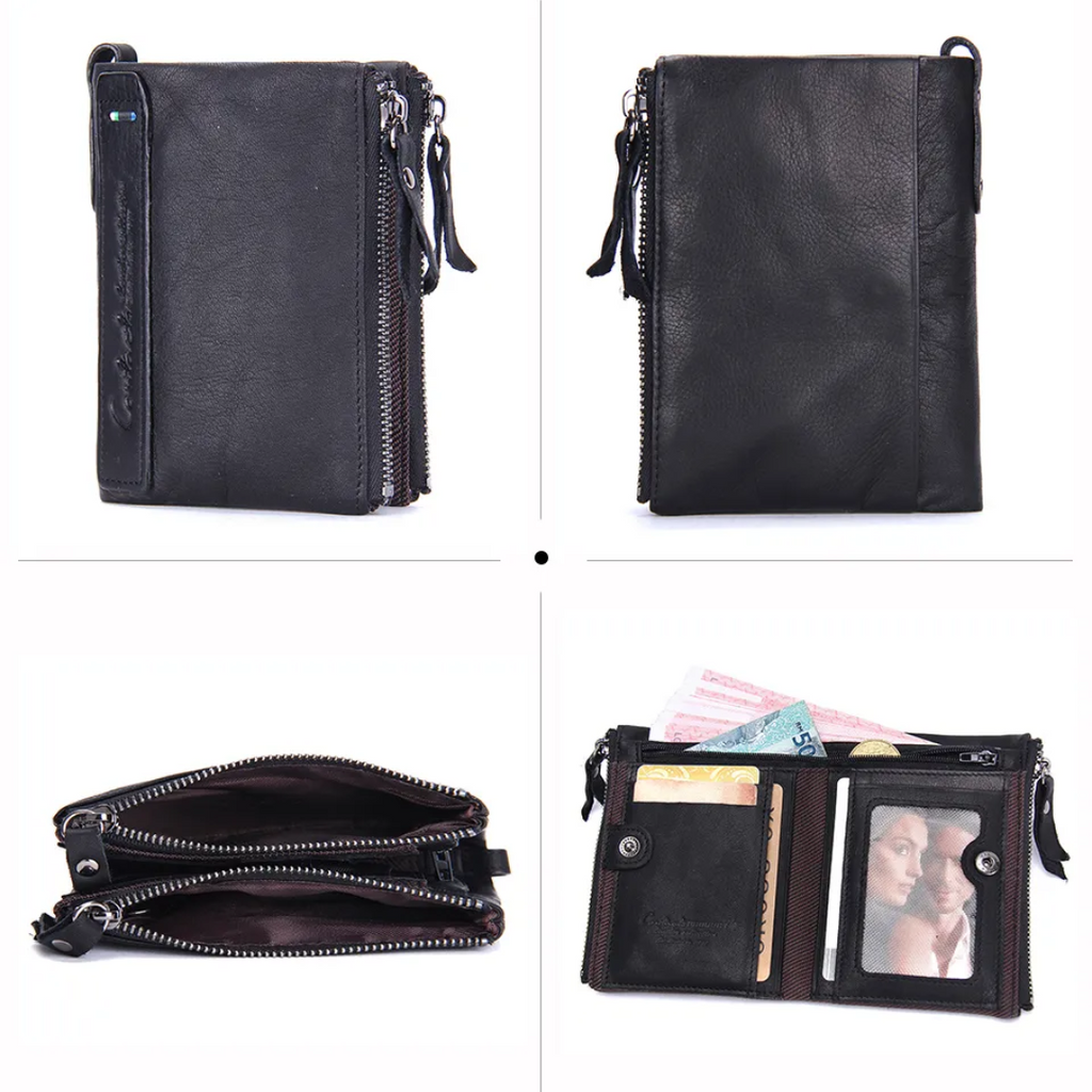 Compact wallet with double zipper closure | Practical and elegant