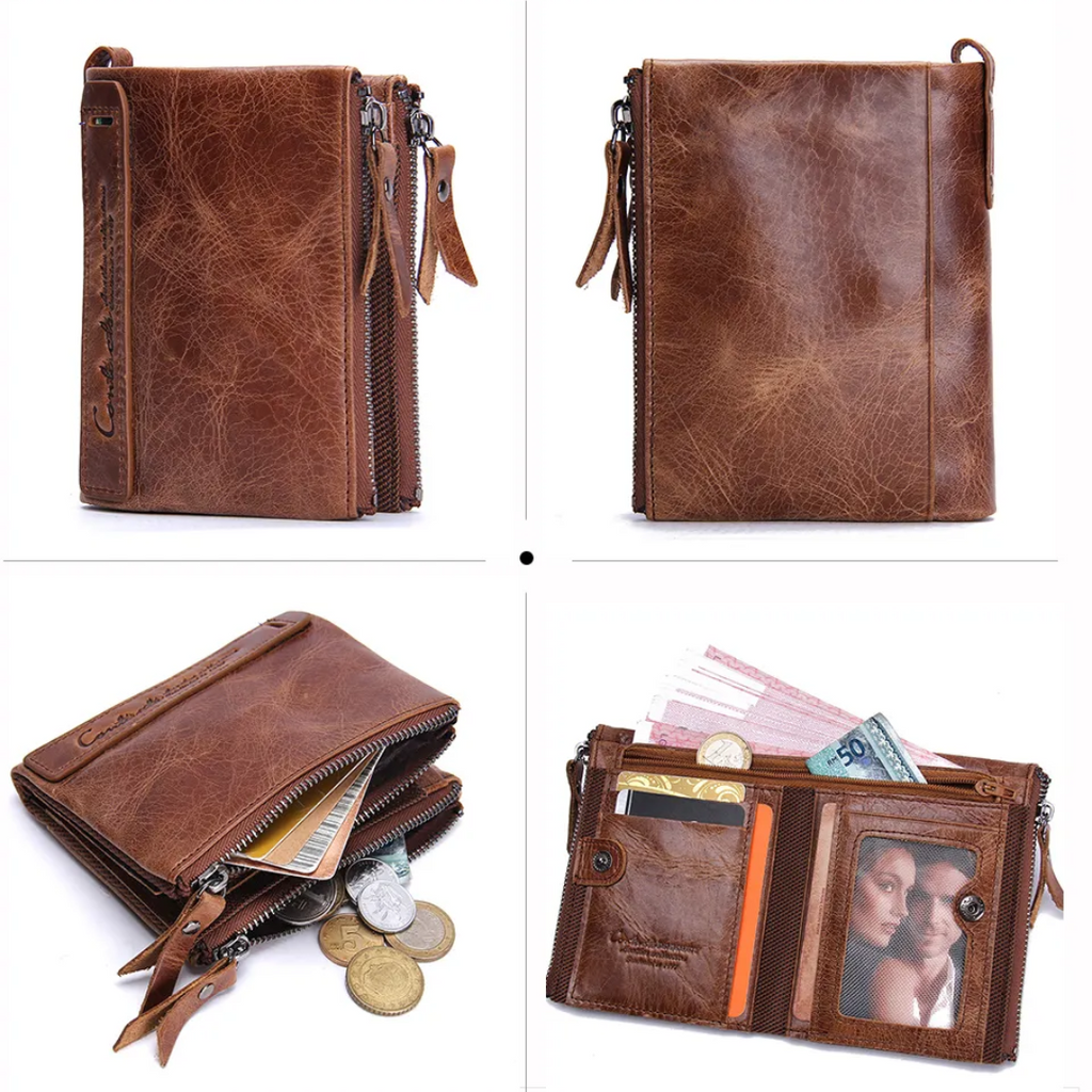 Compact wallet with double zipper closure | Practical and elegant