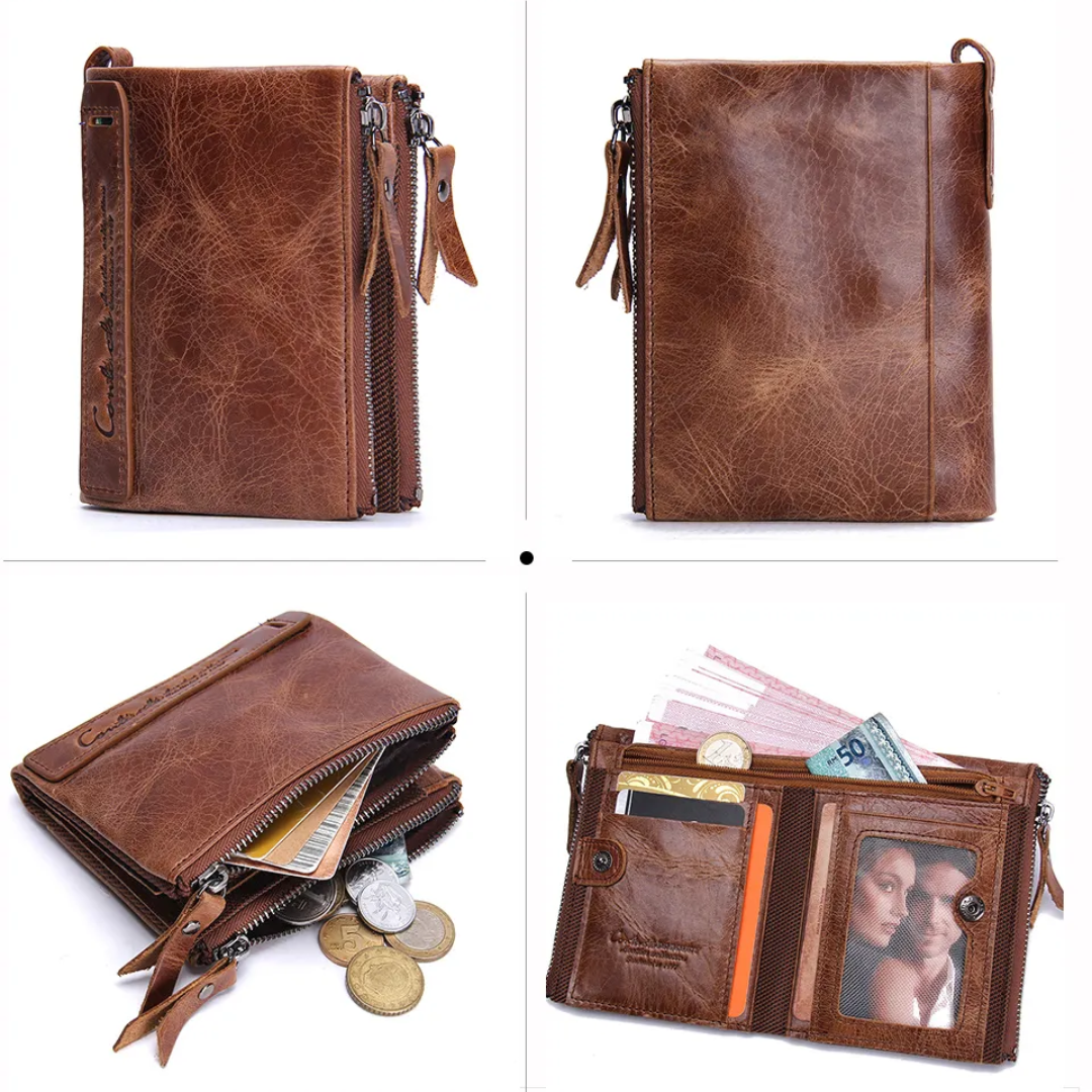 Compact wallet with double zipper closure | Practical and elegant