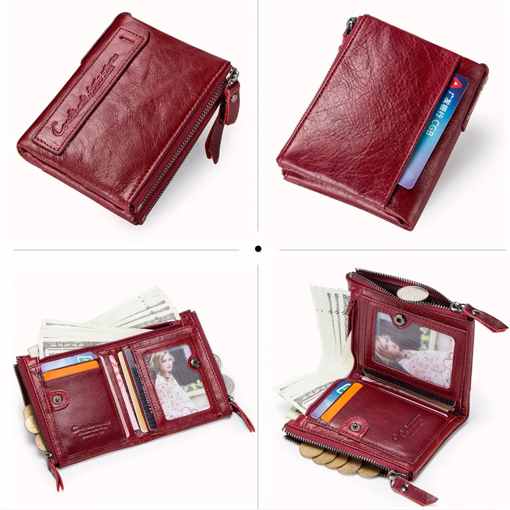 Compact wallet with double zipper closure | Practical and elegant