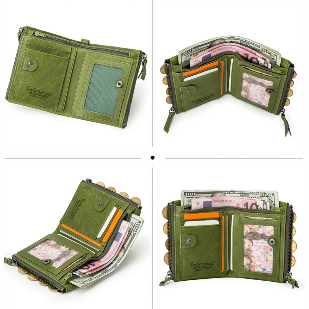 Compact wallet with double zipper closure | Practical and elegant