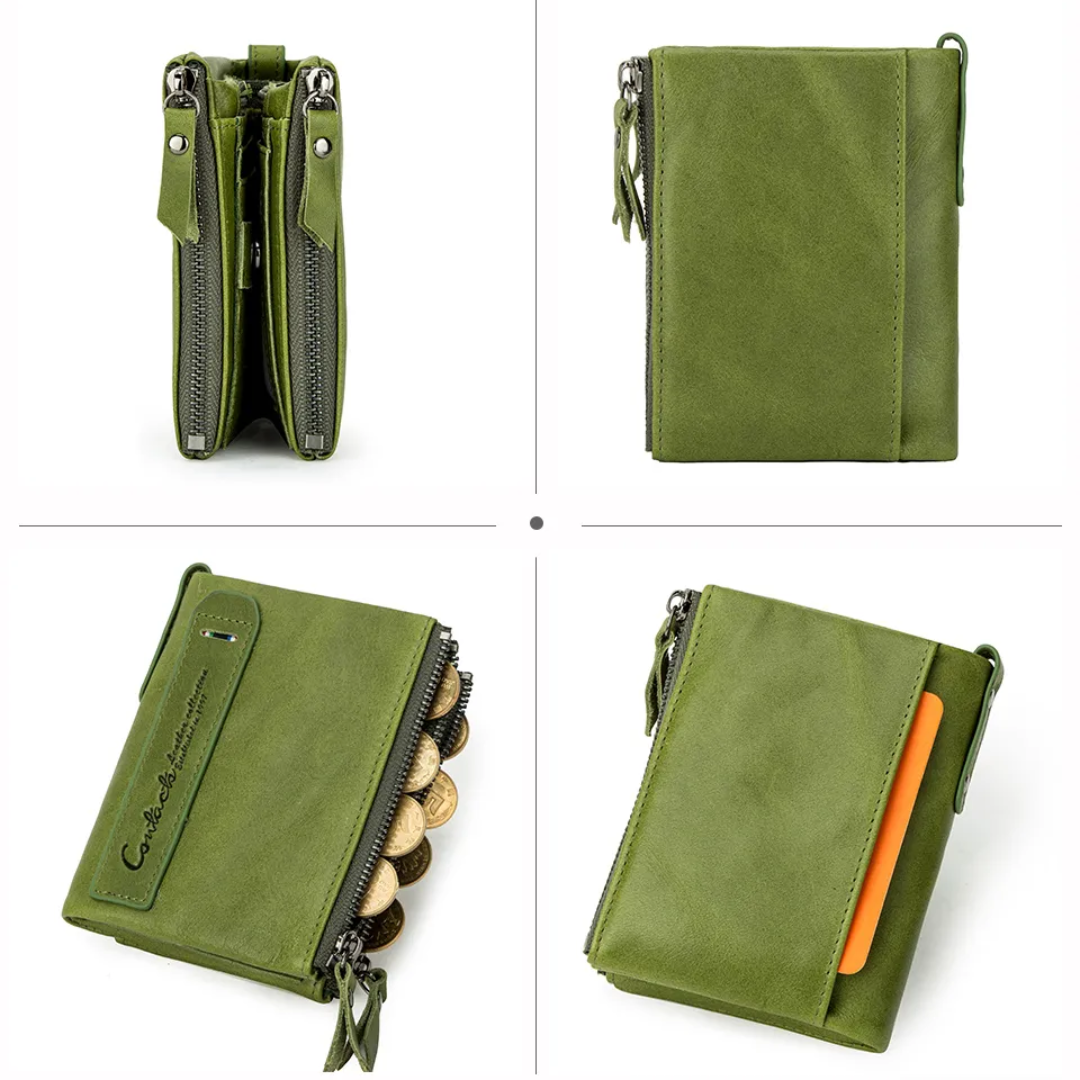 Compact wallet with double zipper closure | Practical and elegant