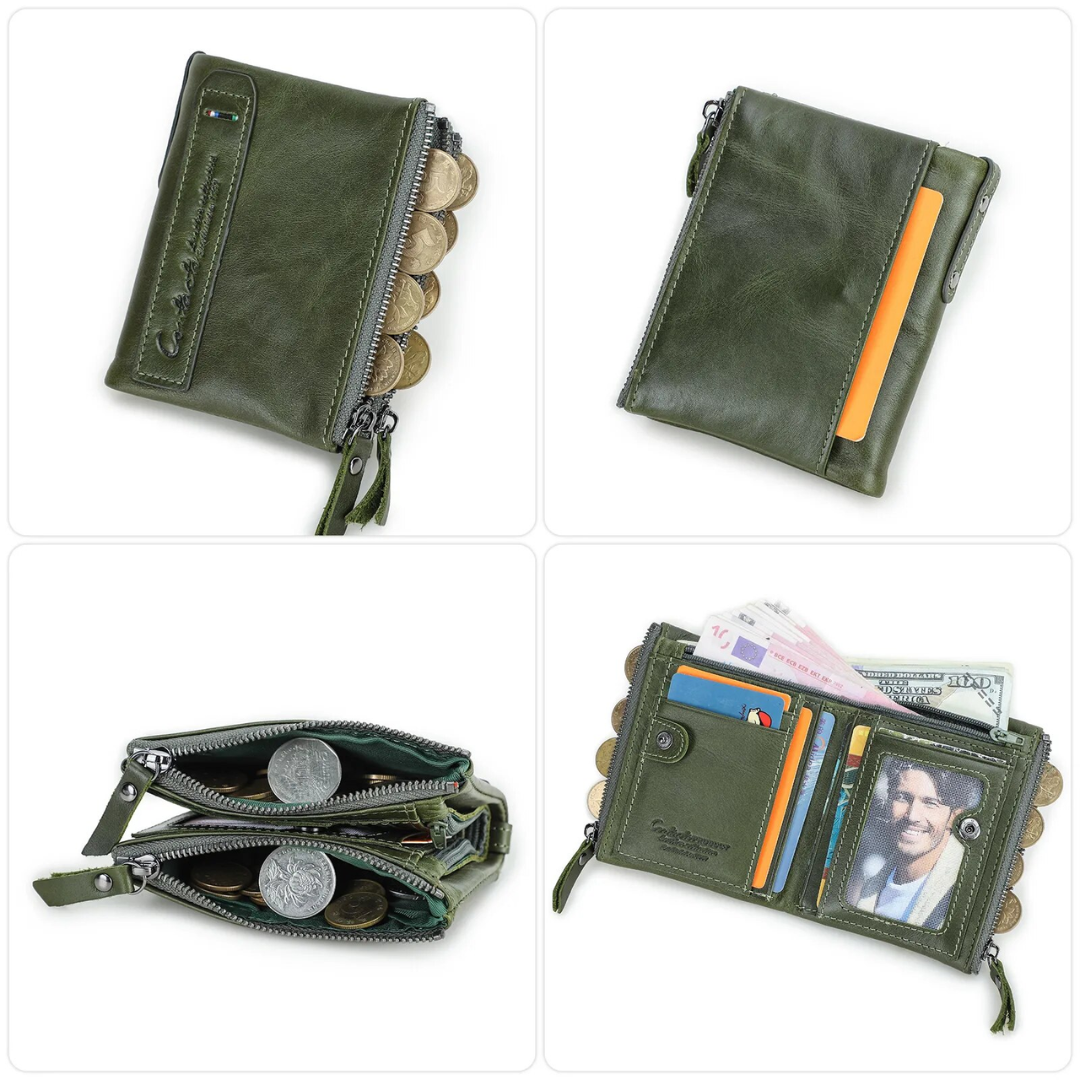 Compact wallet with double zipper closure | Practical and elegant