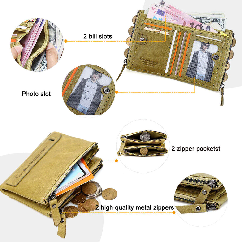 Compact wallet with double zipper closure | Practical and elegant