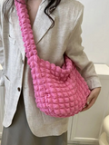 Drew Ladies Pleated Fabric Shoulder Bag | Shopper Pink