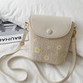 Straw shoulder bag for summer