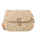 Rebecca - Embroidered straw shoulder bag