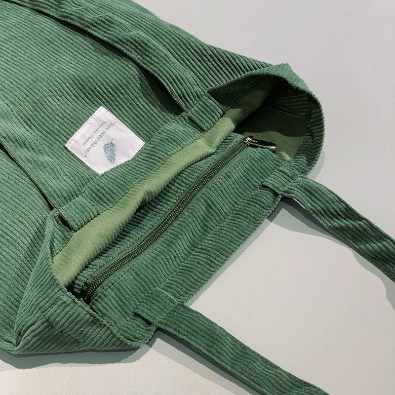 Elegant corduroy handbag