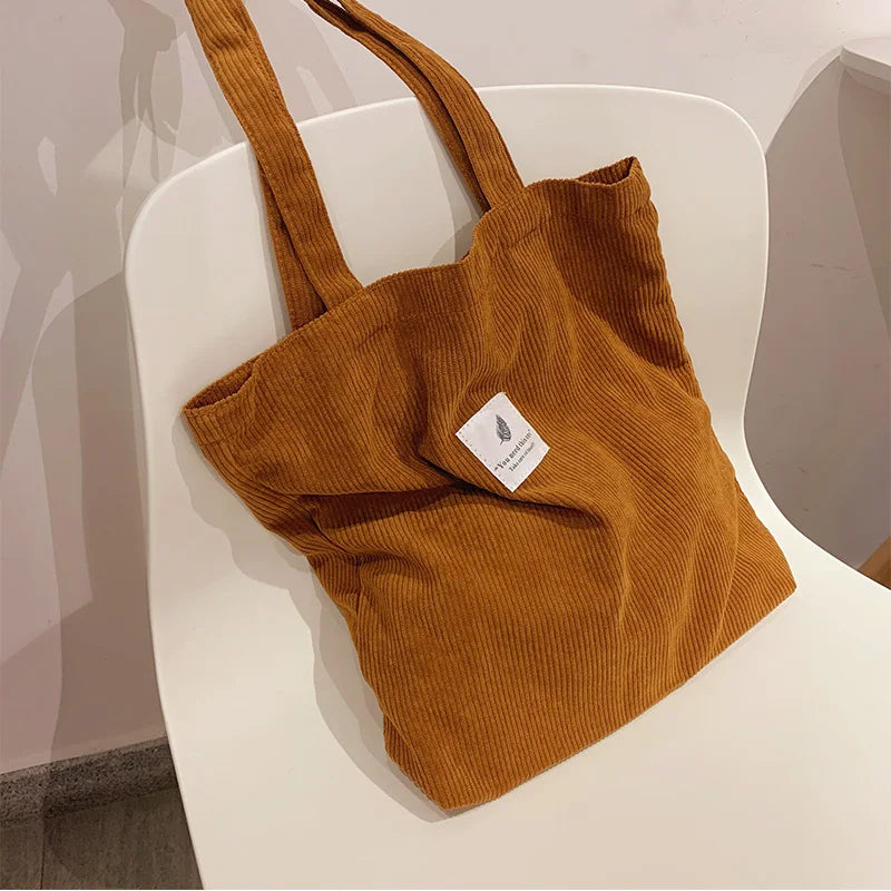 Elegant corduroy handbag