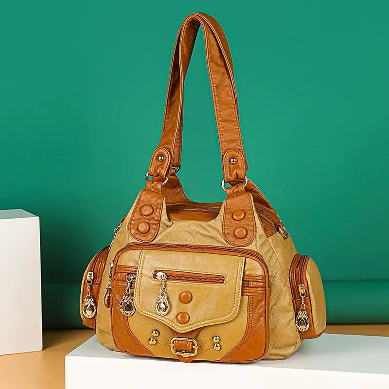 Aletta - Elegant shoulder bag in soft vegetable leather