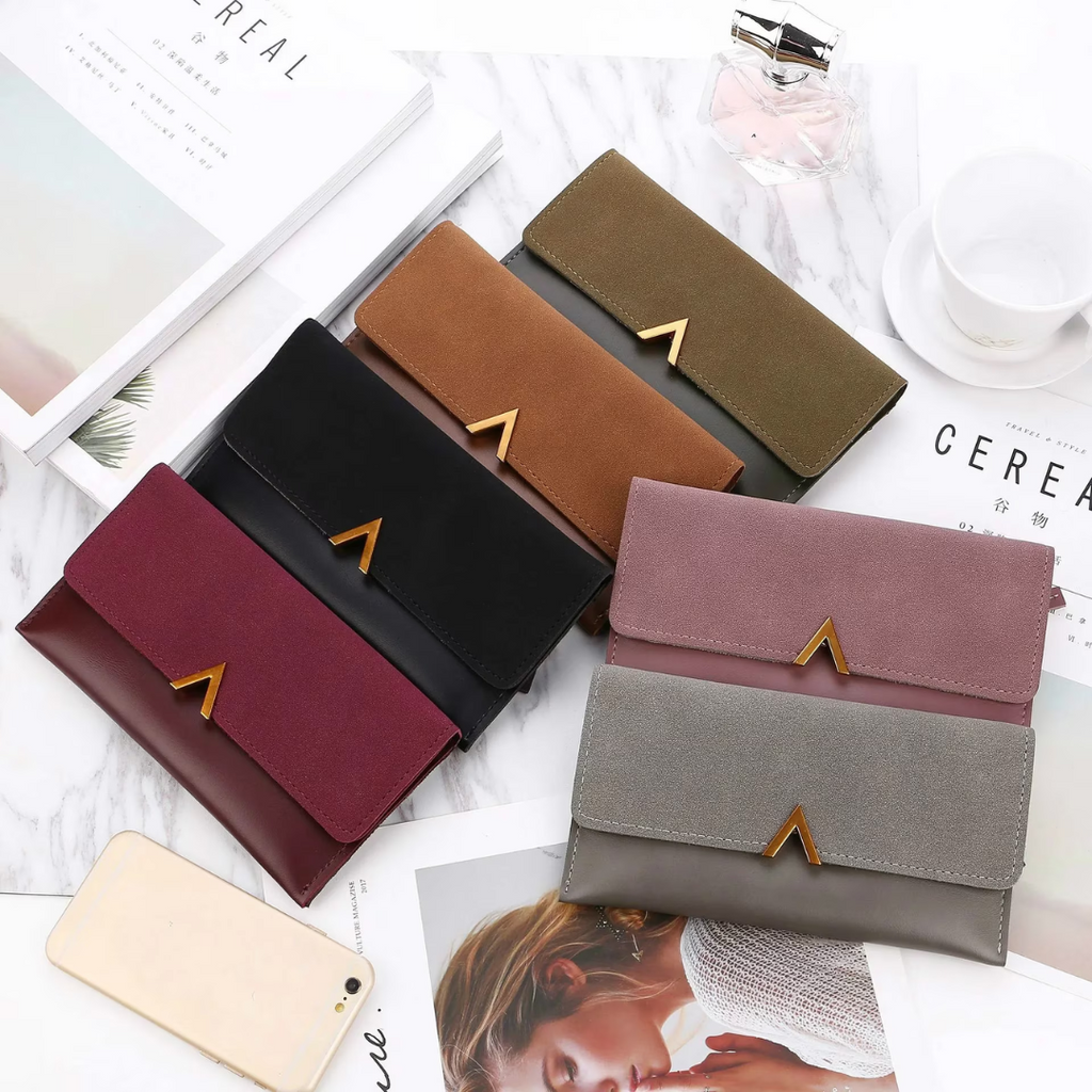 Suede leather wallet | Large and modern