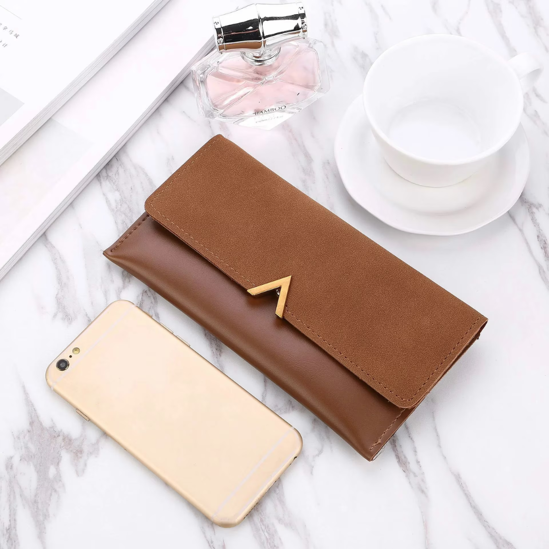 Suede leather wallet | Large and modern