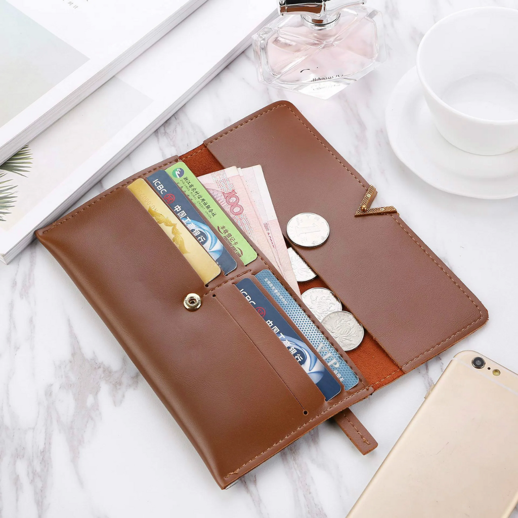 Suede leather wallet | Large and modern